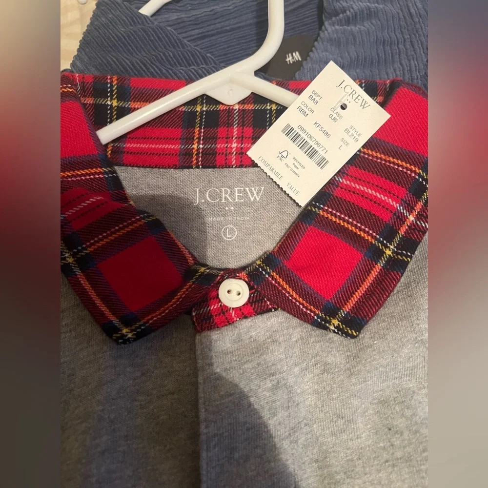 Men’s J Crew Rugby Shirt with Flannel Collar - Picture 4 of 5